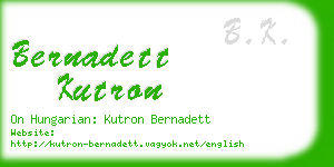 bernadett kutron business card